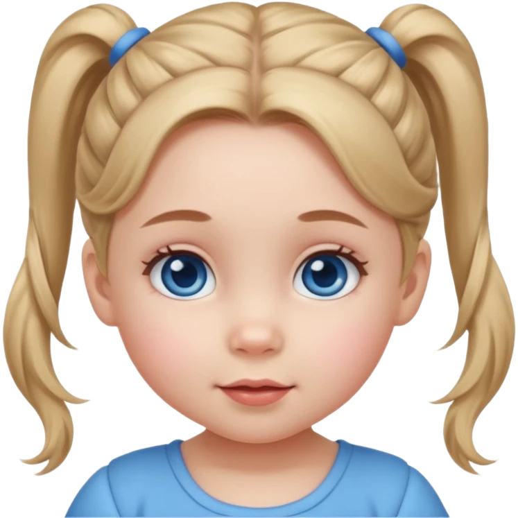baby girl with ponytails hairstyle  emoji