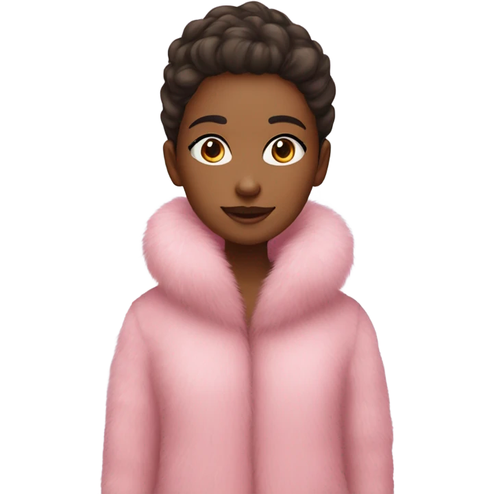 girl in a pink fur coat emoji