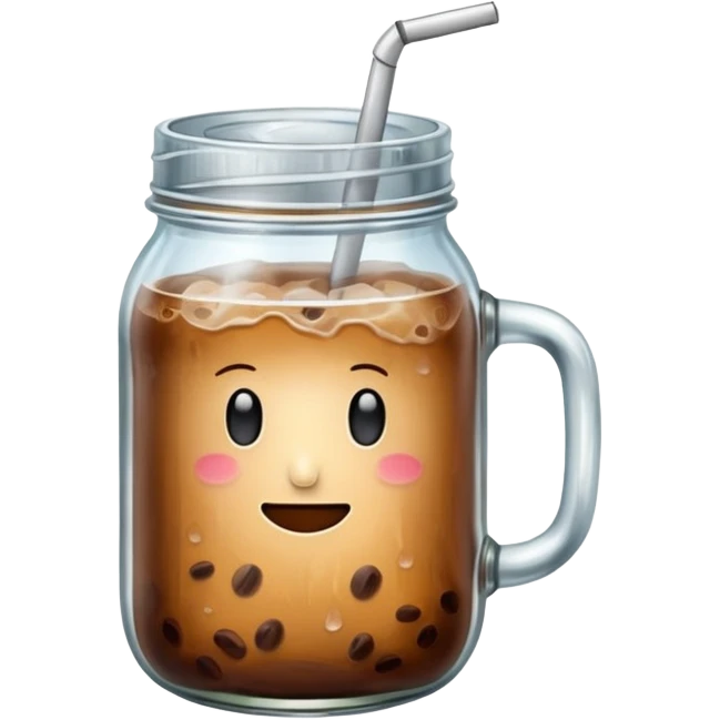 Iced coffee mason jar emoji