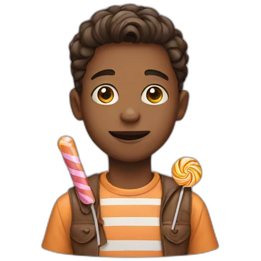 boy with a candy emoji