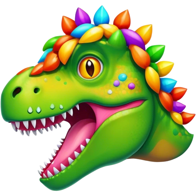 festive t-rex face emoji
