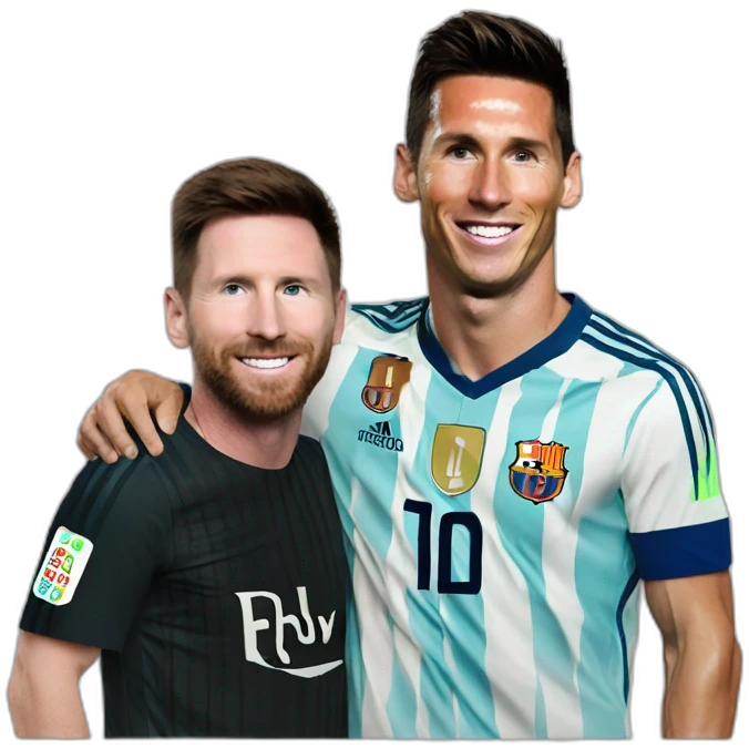 Cristiano avec messi emoji