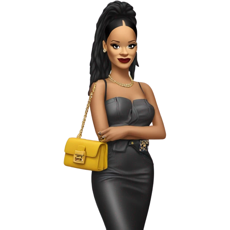 Rihanna with bag emoji