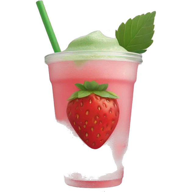 strawberry iced matcha emoji