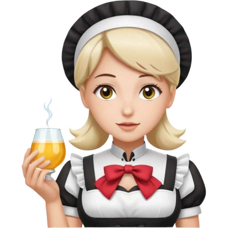 maid, big boobs, nip slip emoji