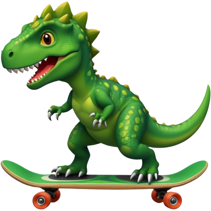 Dinosaur on a skateboard emoji
