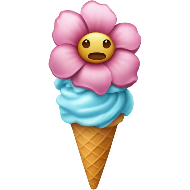 flower eating ice cream emoji