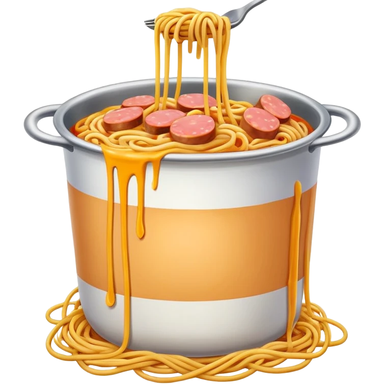  SPAM meat melted spaghetti slop art emoji