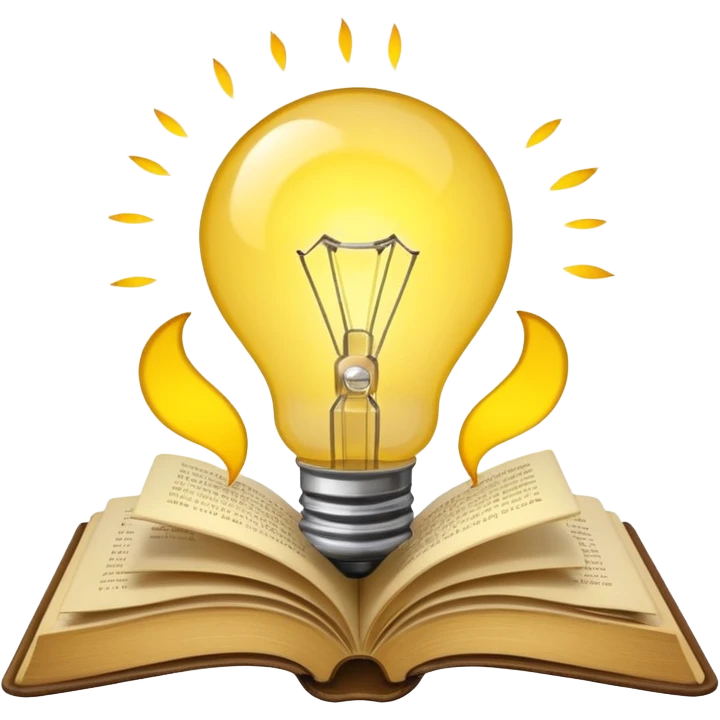 an emoji: a light bulb in a book, symbolizing inspiration emoji