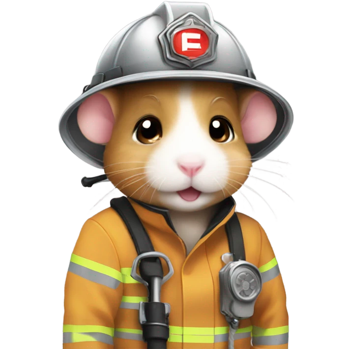 Cute girl hamster firefighter emoji