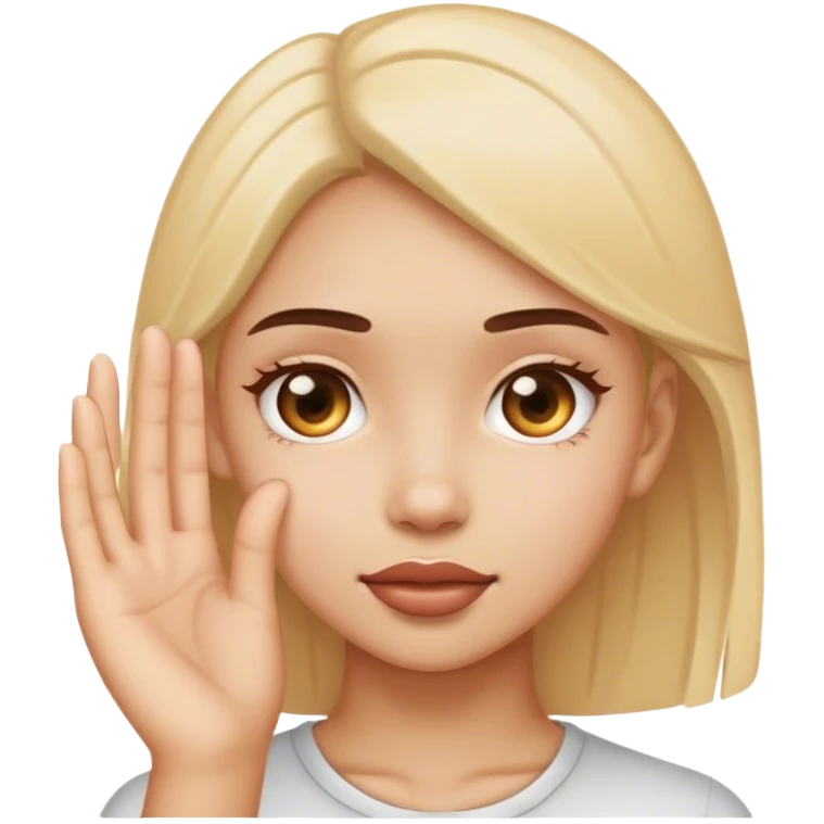 thinking girl with hand near face 
 emoji