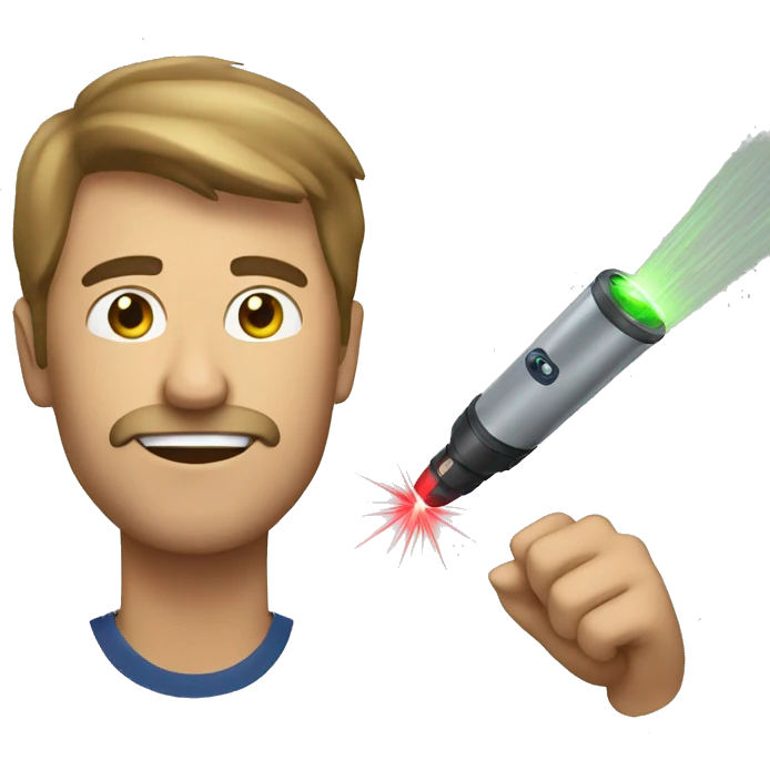 Guy using laser emoji