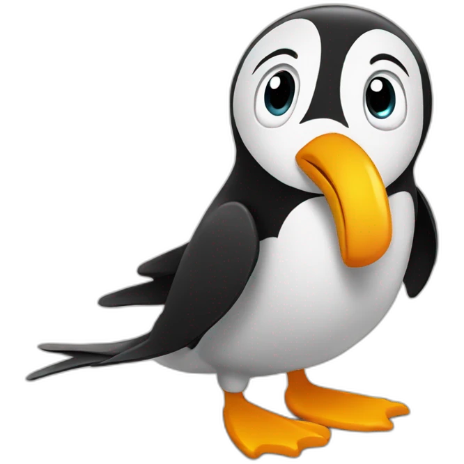 Pingouin envoyant un coeur  emoji