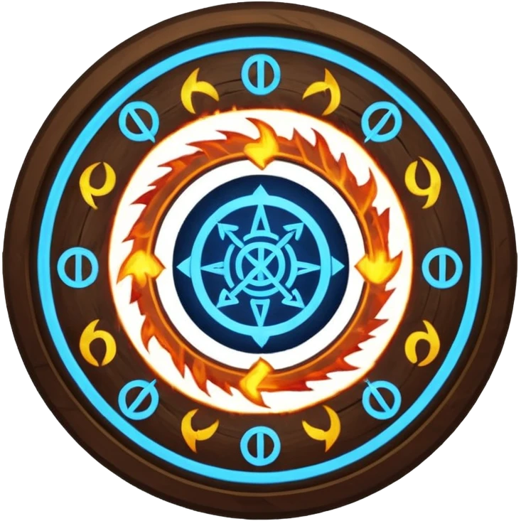 Spell circle activating under feet, runes igniting outward emoji