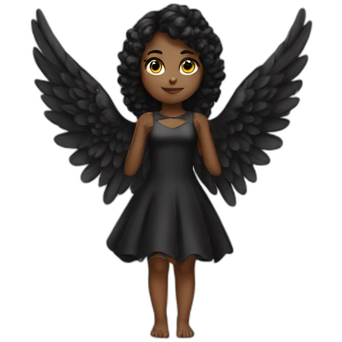 black angel girl wings emoji