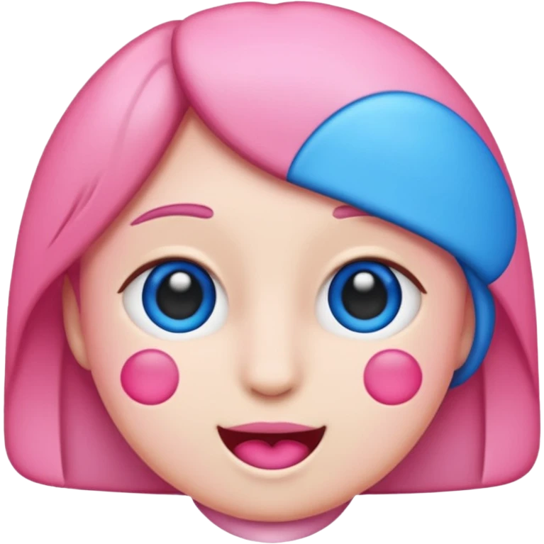 I would like a 67 emoji with pink and blue coloring, please emoji