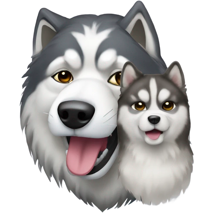 Drama masks with malamute  emoji