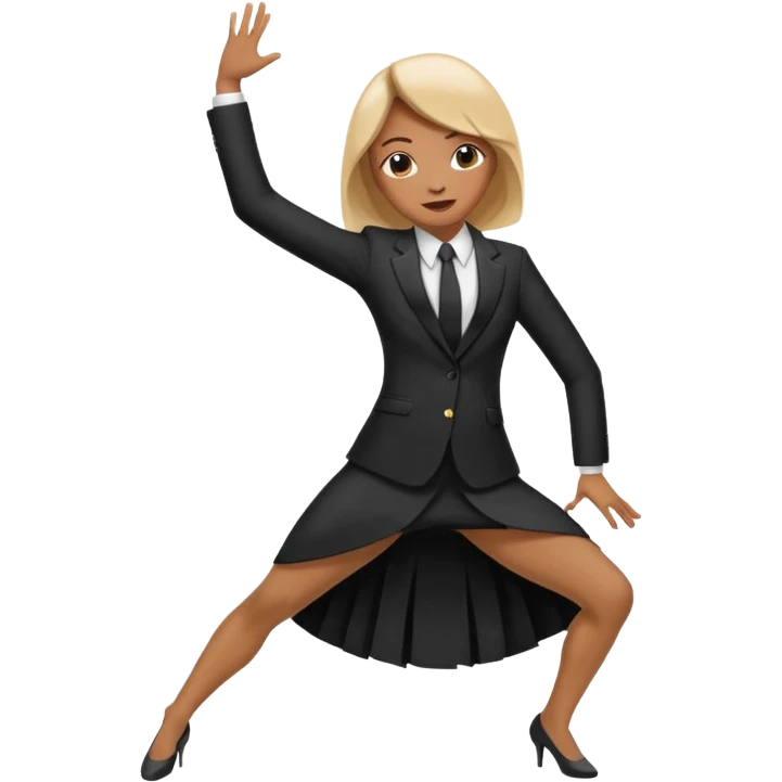 Person in splits dabbing at the same time in a dress suit emoji