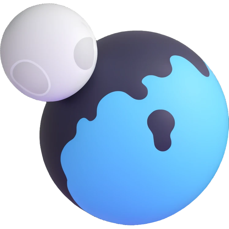 Pluto with icy blue and white surface emoji