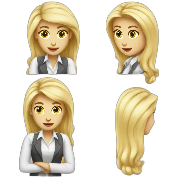 create an blondie women executive thinking emoji emoji