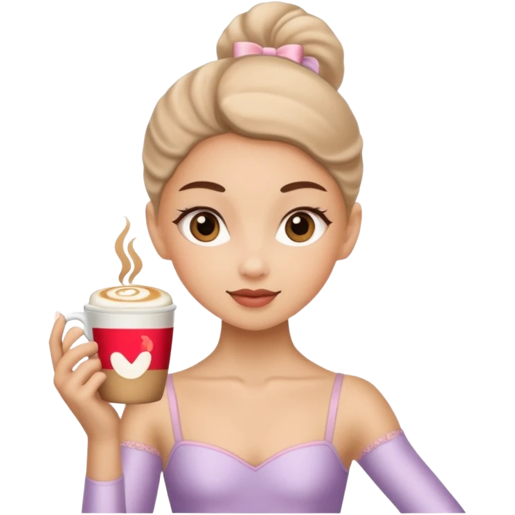 Ballerina with a cappuccino face emoji