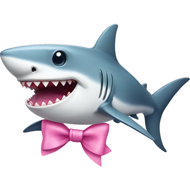 Cute shark with a pink bow emoji