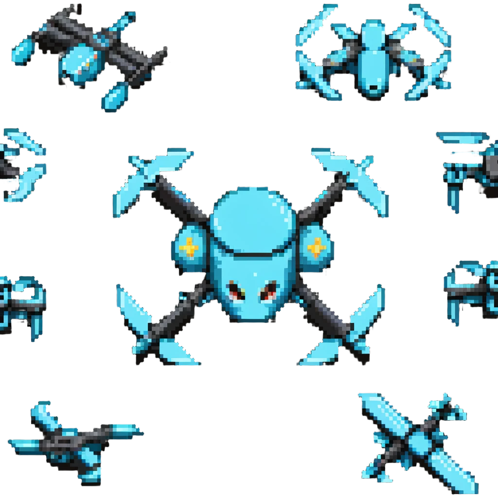 combat drone with weapons and cyan details emoji