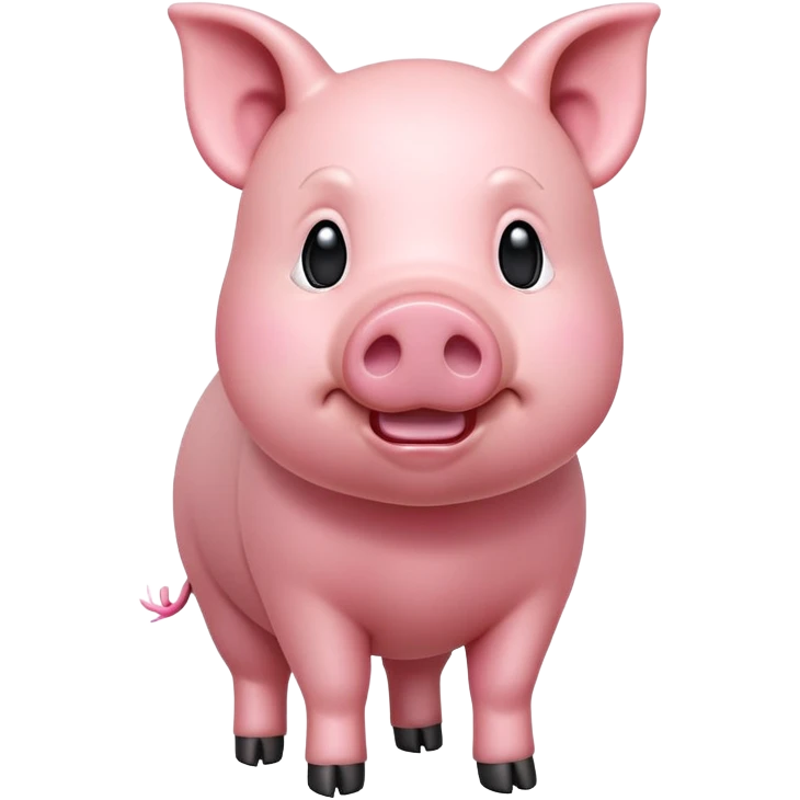 cinematic-[realistic pig]-realistic-full-body-standing-emoji,-tail-flicking-lazily,-head-tilted-dramatically,-sleek-[pink]-skin,-simplified-yet-realistic-focused-features,-highly-detailed,-glowing-with-an-almost-sarcastic-glow emoji