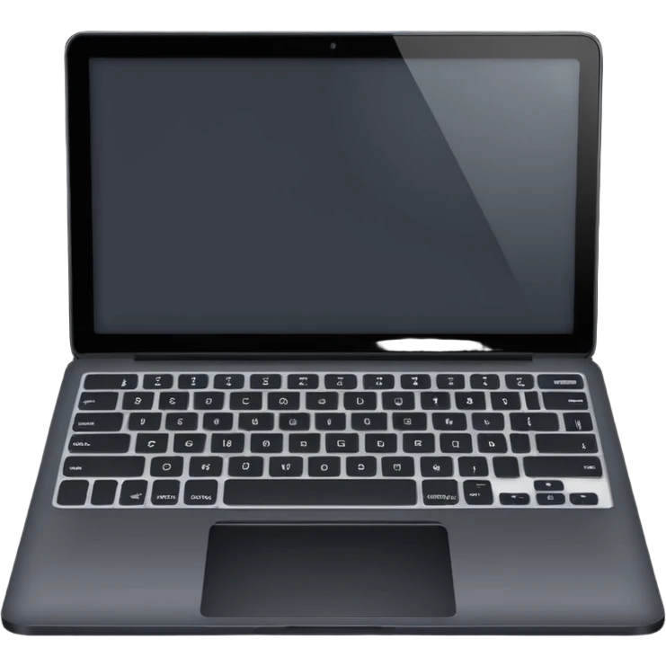 Laptop dark back screen with gray keyboard  emoji