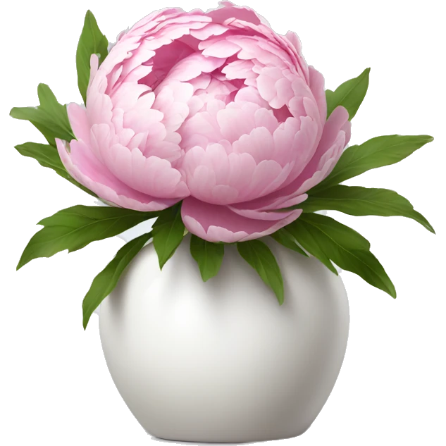 Pink peony in white vase emoji