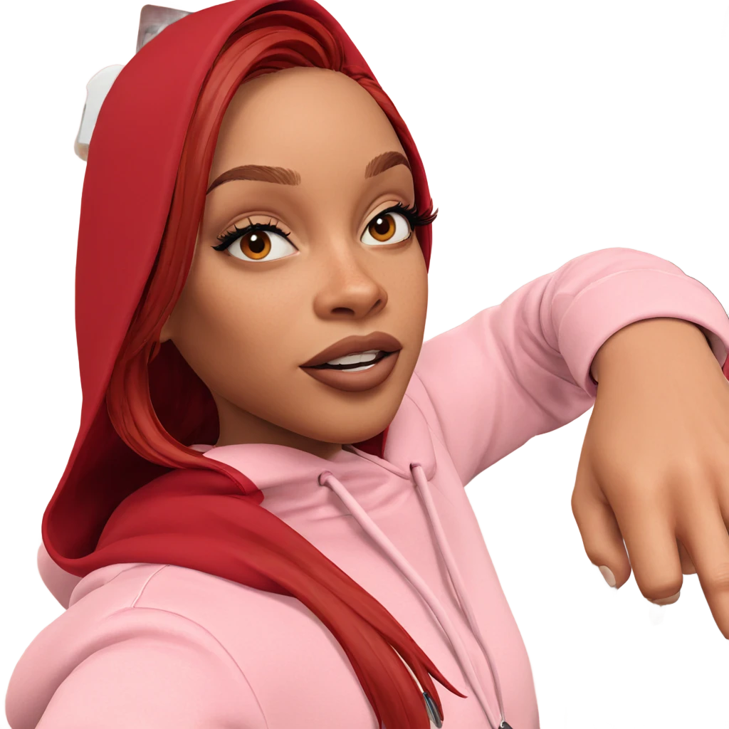 red-haired girl in hoodie emoji