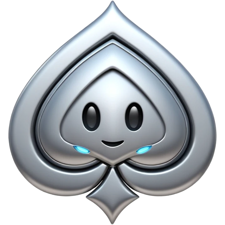 abstract amulet emoji, liquid metal form, symmetrical design, mystical futuristic 3D icon, isolated on white emoji