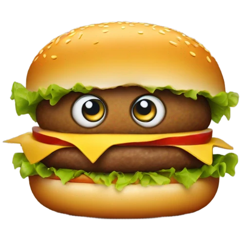Hamburger with eyes emoji