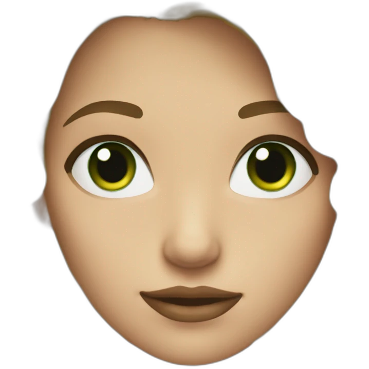 girl with dirty blonde hair dark eyebrows and dark green eyes emoji