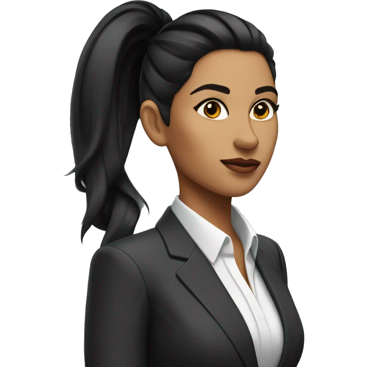 ceo latina woman with slick back ponytail black hair  emoji