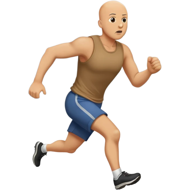 Bald guy chasing a tornado emoji