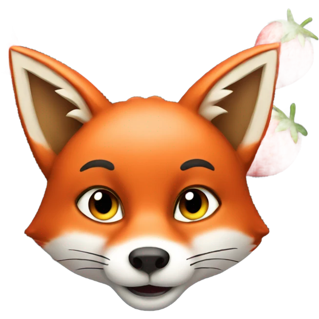 Fox wearing strawberry costume  emoji