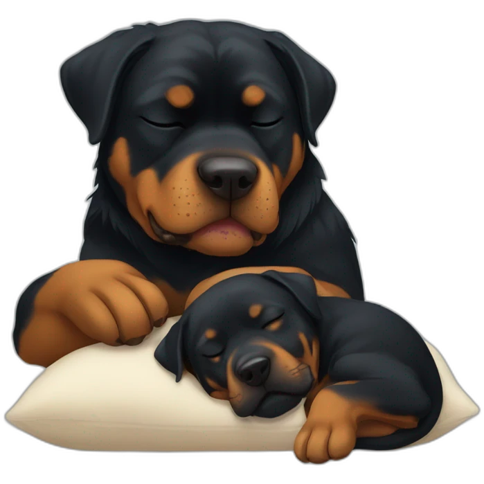 Rottweiler sleeping with ZZZ coming out if him emoji