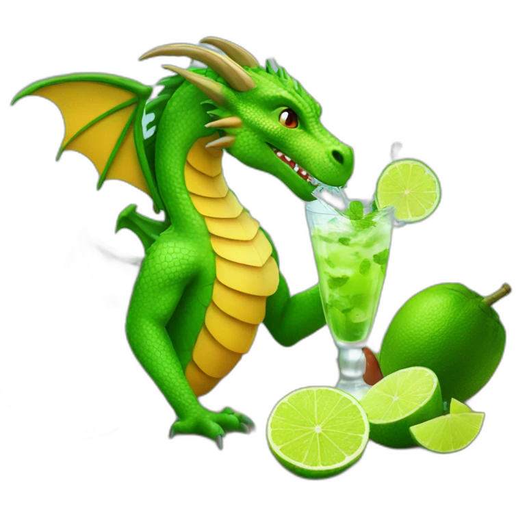 dragon drinking mojito emoji
