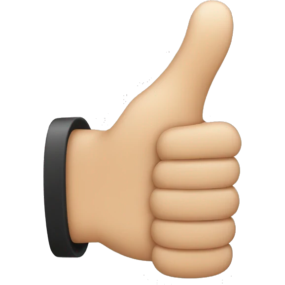 Thumbs up with half of a thumb in banda emoji
