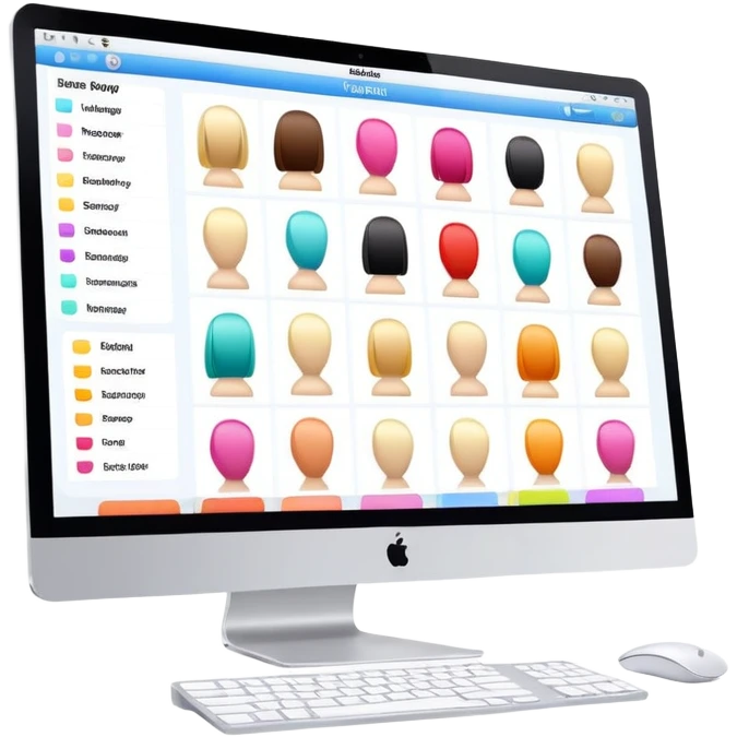 inventory software for beauty salon on iMac screen emoji