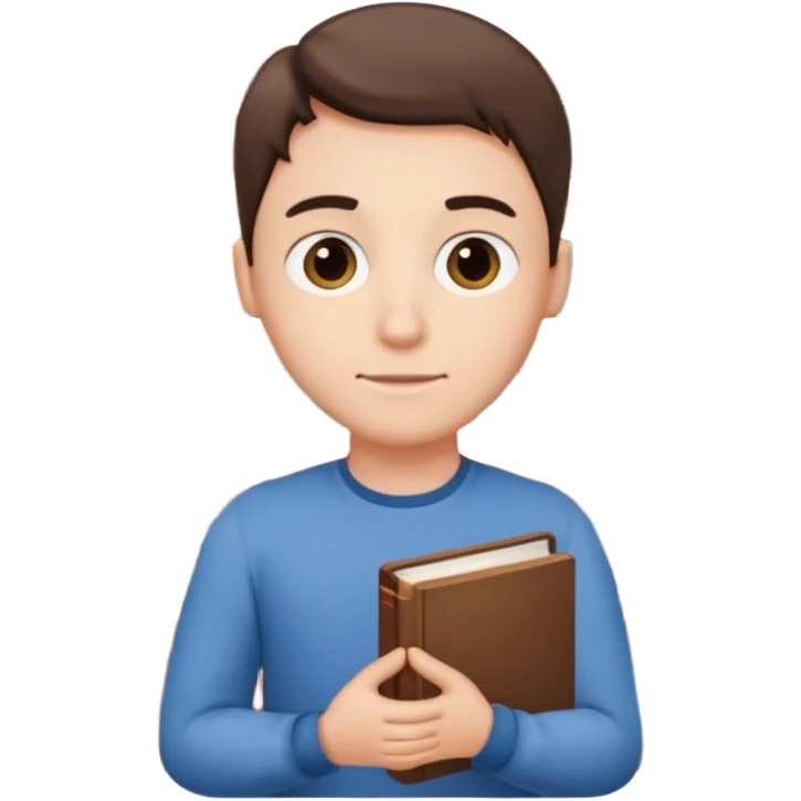 A person looks at a shelf with books, but turns away from them. emoji