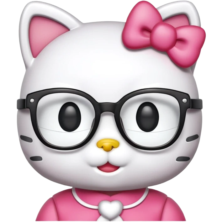 hello kitty with big glasses emoji