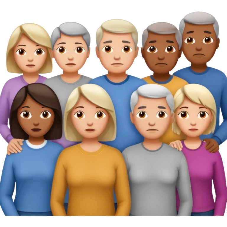 a gathering of middle aged adults as a support group emoji