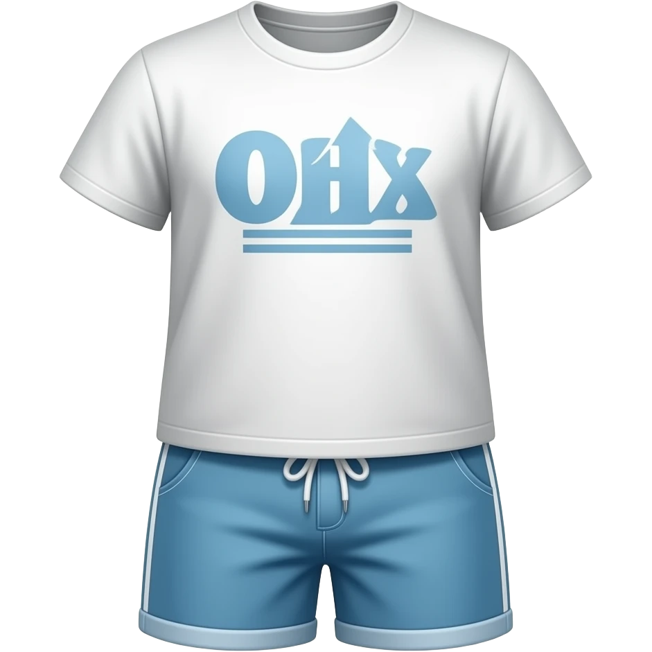 a cute set of t-shirt and shorts emoji