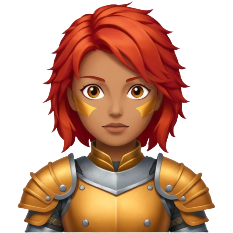 woman fire armored warrior emoji