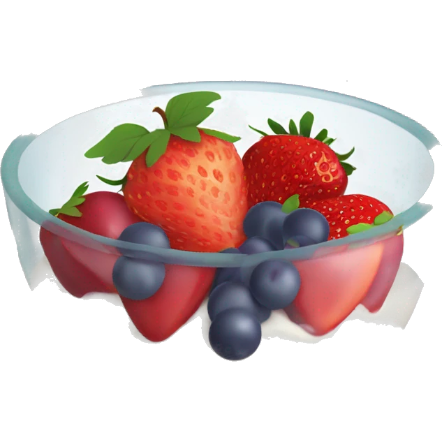 fruit yogurt bowl with strawberries and grapes emoji