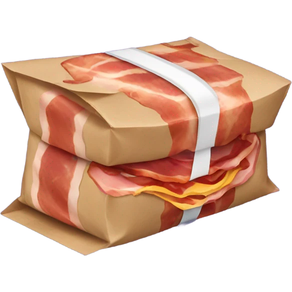 Bacon with a FedEx package  emoji