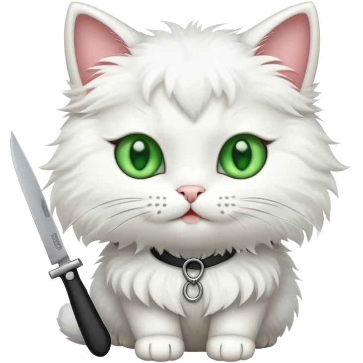 cute cat with a knife emoji