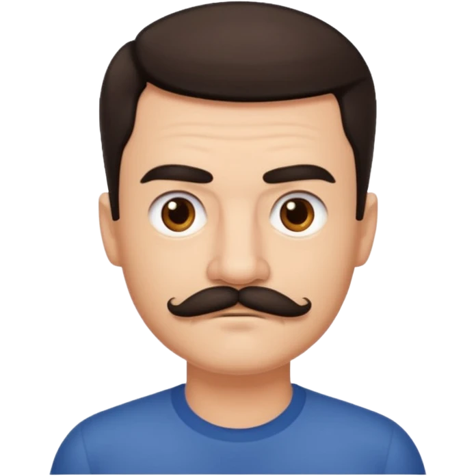 mustached man without hat emoji
